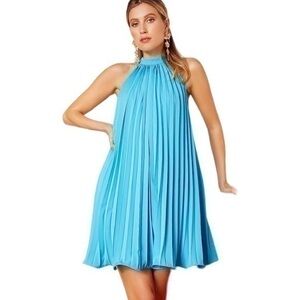 Blue SHEIN ruffle flowy dress
